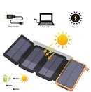 Carregador Solar Portátil 4 Painéis com Power Bank e Lanterna LED – Energia para Aventuras ao Ar Livre