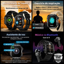 Smartwatch Militar Masculino 1.96” – AMOLED, GPS, Chamadas Bluetooth, 100+ Esportes, IP68/5ATM e Monitoramento 24h