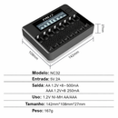 Carregador Inteligente PALO NC32 – 8 Slots para Pilhas AA e AAA com Display Digital e Entradas USB Tipo-C e Micro USB