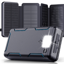 Carregador Solar Portátil 4 Painéis com Power Bank e Lanterna LED – Energia para Aventuras ao Ar Livre