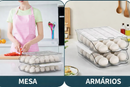Organizador de Ovos com Gaveta Deslizante – Caixa Empilhável Automática para Cozinha e Geladeira