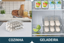 Organizador de Ovos com Gaveta Deslizante – Caixa Empilhável Automática para Cozinha e Geladeira